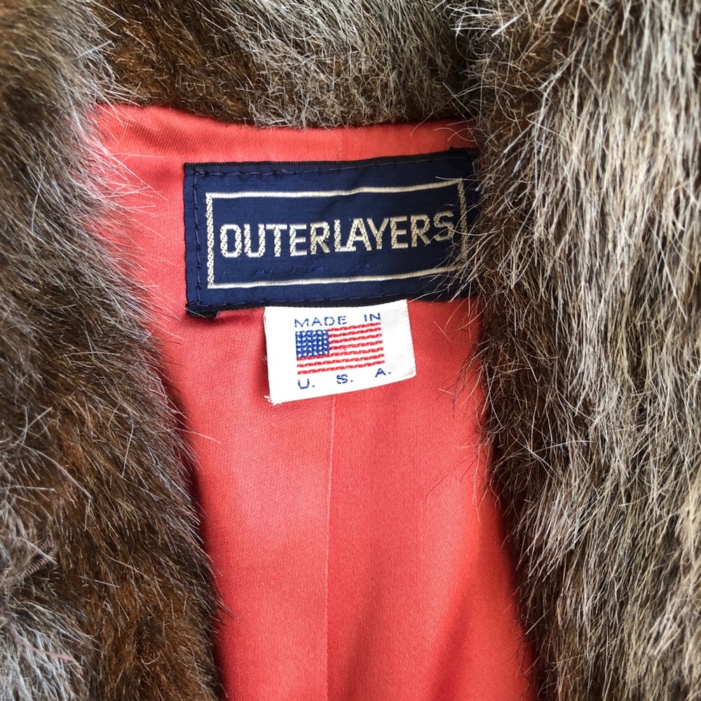 Vintage 80s Outlayers Faux Fur Coat - Picture 10 of 10